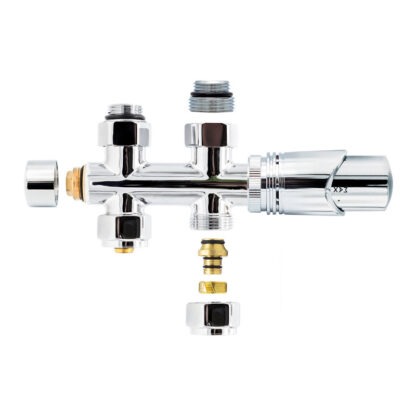 Anschlussgarnitur Mittelanschluss Multiblock Durchgang Chrom