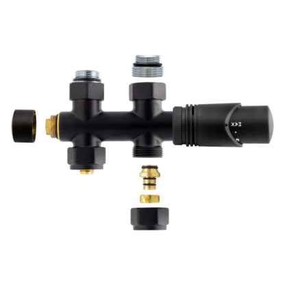 Anschlussgarnitur Mittelanschluss Multiblock Durchgang schwarz