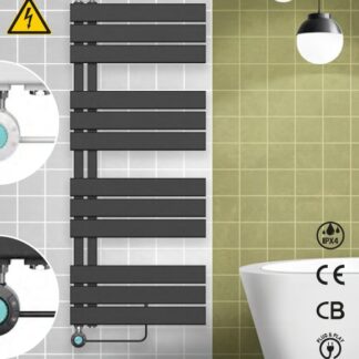 Elektrischer Badheizkörper linker Anschluss schwarz