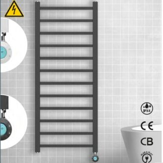 Elektrischer Badheizkörper rechter Anschluss schwarz